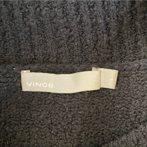 Vince Size S Black Fuzzy Chunky Knit Pullover Sweater Wool Blend - Picture 6 of 8